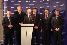 Nové vedení ODS (zleva): Jan Zahradil, Evžen Tošenovský, Petr Fiala, Martin Kupka, Martin Novotný, Miloš Vystrčil 